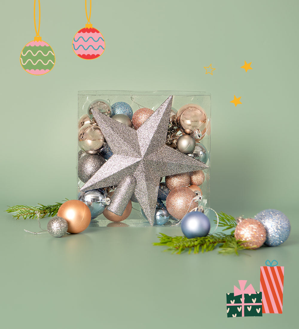 Ice, Ice Baubles & Star Pack of 30